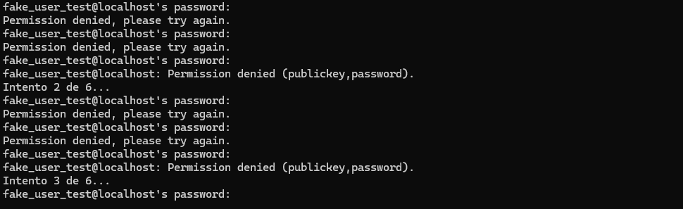 Test SSH brute force