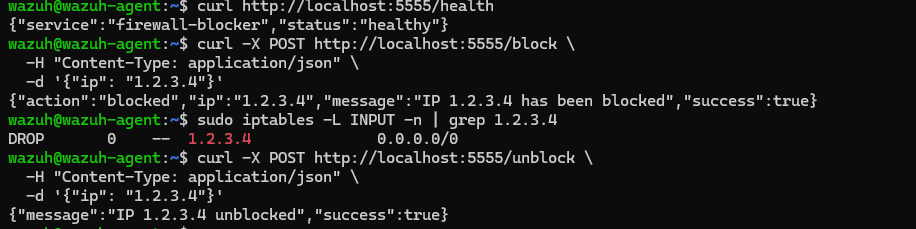 Tests del Firewall Blocker API