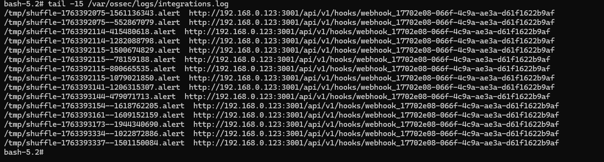 Logs de integración Wazuh